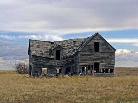 Aging gracefully - house, old, field, photo, building