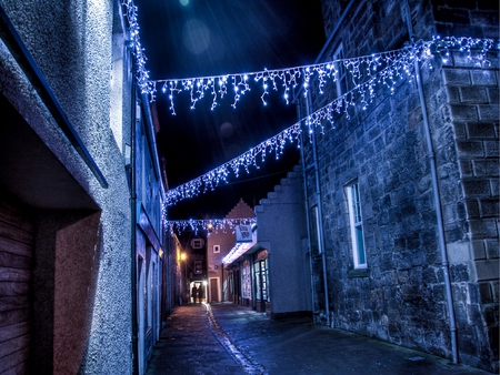 	Logies Lane   Christmas Lights St Andrews - christmas, lights, lane