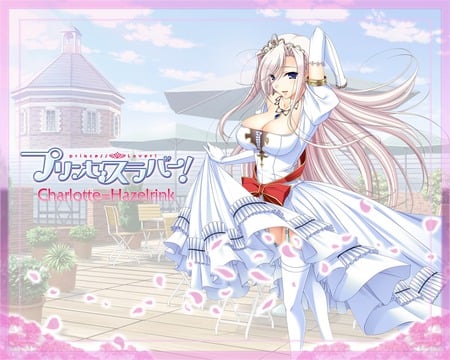 blue hair charlotte hazelrink princess lover stockings white hair