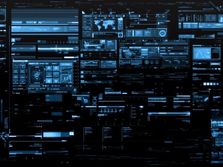 Data Display - display, technology, black and blue, data, electronics