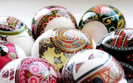 Decorated eggs - eggs, colorful, white, beautiful