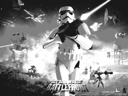 Star Wars Battlefront 1 Black and White - wars, one, star, effect, high, photoshop, front, battle, battlefront, awesome, 1, official, resolution, wallpaper