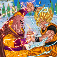 Mystic Tenshinhan vs Goku SSJ2