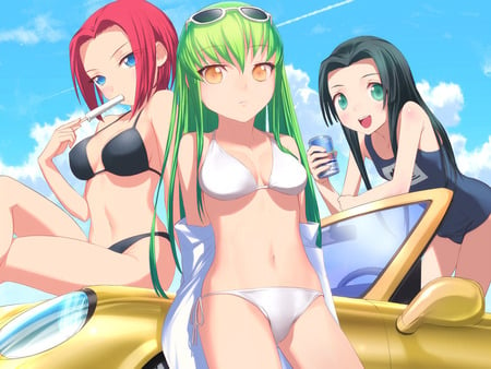 Code Geass Bikini - girls, code, anime, swimsuit, geass, bikini, hot, cute