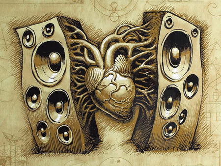 Drawing - speakers, art, heart