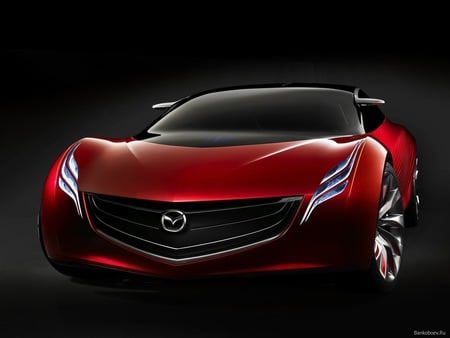 Mazda concept car - mazda, concept, red