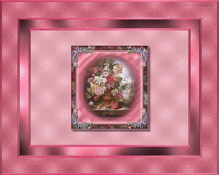 flowers in vase - flowers, pink borders, vase