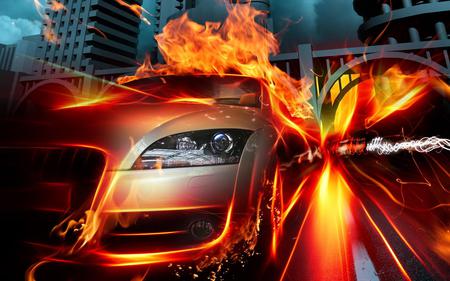 the cool hot car 1920x1200. jpg - flames, kool, fire, hot