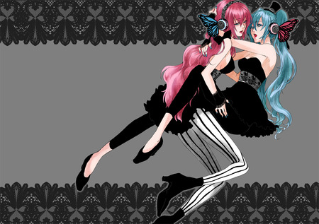 vocaloid - luka, miku, vocaloid, yuri