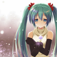 Sad miku in the snow...