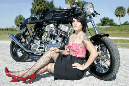 Chica................ - motorcycles, harley davidson