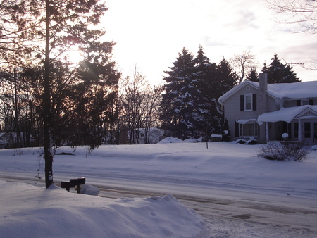 Michigan Winter - winter, sunset, michigan, snow