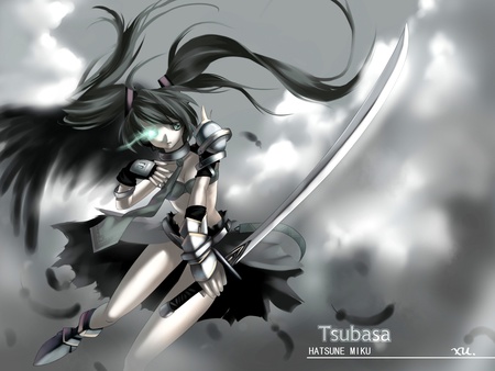 vocaloid - miku, sword, vocaloid