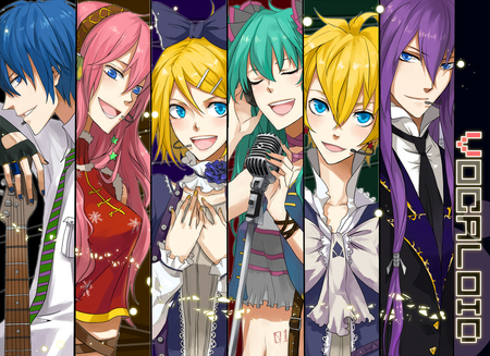 vocaloid - rin, vocaloid, kaito, gakupo, miku, len, luka