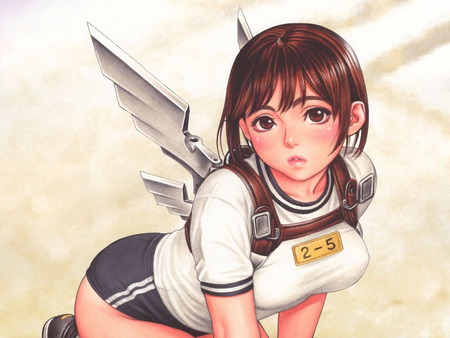  Cute girl with sliver wings - girls, desktop, wallpapers, cute, sexy, hot, anime, other