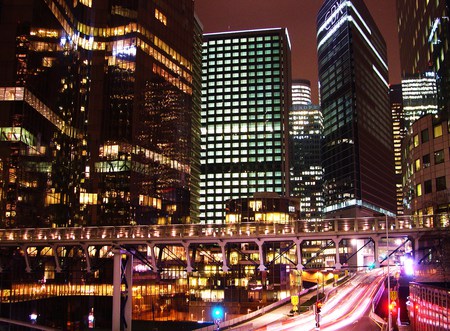 La Défense, Paris - paris, city, night, lights