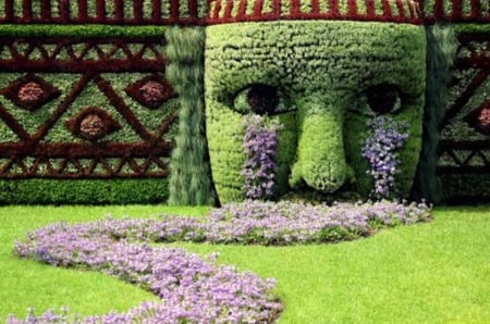 Crying Garden - face, ladscape, design, crying, garden, flower