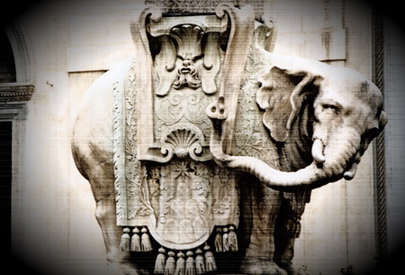 My favorite elephant - elephant, sculpture, old, rome