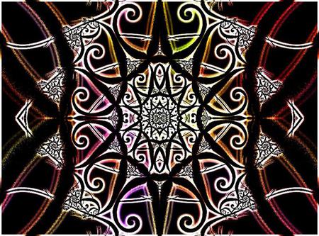 Stained Glass - stained glass, doily, filagree, church