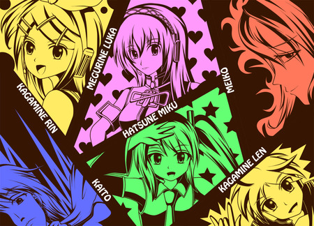 vocaloid - rin, vocaloid, kaito, meiko, miku, len, luka