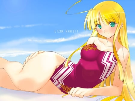 Anime - anime, sexy, blonde, swimsuit