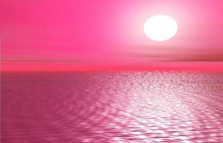 Moon - moon, water, abstract, pink