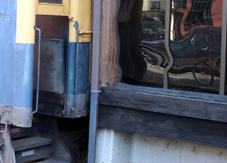 blue rust - train, boxcar, blue, oregon, old