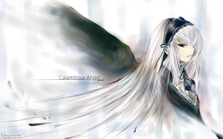 Rozen Maiden - sexy, girl, angel, long hair, rozen maiden, anime, cute, white hair, black eyes