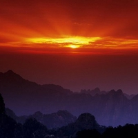 Huangshan at Sunset, China