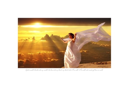 VIEW OF SUNSET WITH BEAUTIFUL LADY IN FORGROUND - pretty, sunset, foreground, lady