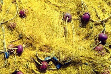 Yellow fishing net