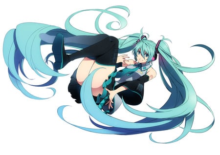 Hatsune Miku - hatsune miku, sexy, girl, twintails, blue eyes, long hair, blue hair, vocaloid, anime, cute