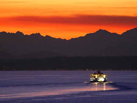 Ship In Night - beautiful, ship in night, view