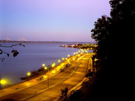 Posadas City - shoreline, waterfront, posadas, city, sky