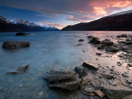 New Zealand - lake, sky, new zealand