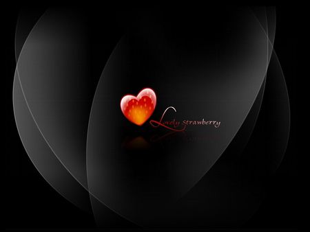 LOVELY STRAWBERRY - design, strawberry, dark, background