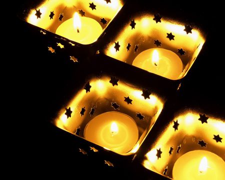 Candle Light - candle holders, stars, candle light, candle, flames, candles, fire, glow, pretty