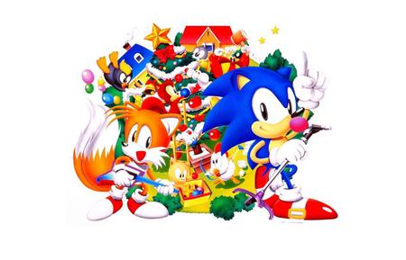 Sonic~Pop christmas party celebration holiday~dance - colorful, orange, tails da fox, video games, colors, sonic