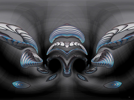 AbZ 115 - white, 3d and cg, gray, abstract, blue