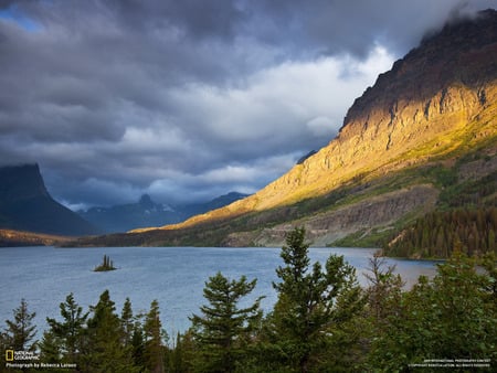 Scenic View - lake, landscape, trees, water, mountains, nature, forest, river, skies