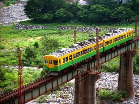 Train on Bridge - picture, cool, train on bridge