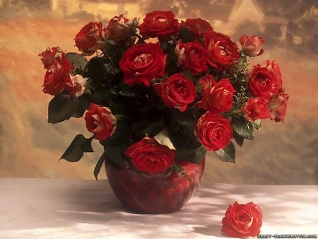 timeless beauty  wallpaper. jpg - timless beauty, roses, vase