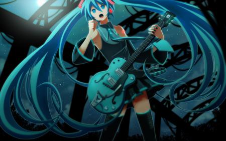 vocaloid - music, miku, guitar, vocaloid