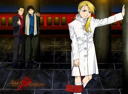 Full Metal Alchemist - anime, maes hughes, roy mustang, riza hawkeye, full metal alchemist