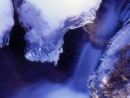 Icy Waters Hoover Wilderness - cave, ice, winter, photography, cold, snow, mountain