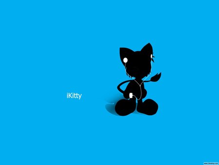 iPod Kitty - music, ipod, blue, kitty