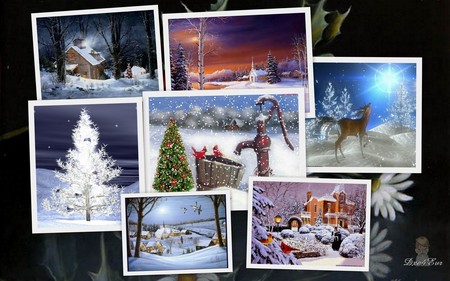 Christmas 9 - widescreen, christmas, holiday, collage, xmas, blues