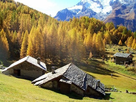 cabin in the mountains - mountains