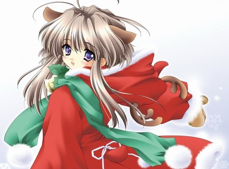 anime christmas - christmas, snow, anime, winter