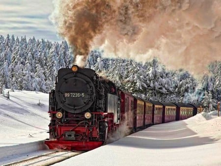 Train in Ice - train in ice, picture, cool